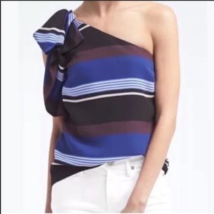 Banana Republic one shoulder bow top